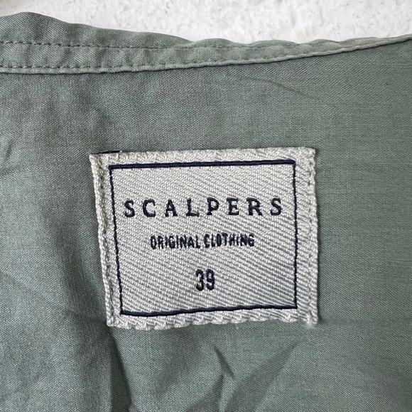 Scalpers Men's Casual Button Down Shirt Long Sleeve Collar Neck Green Size 39 - Picture 3 of 5